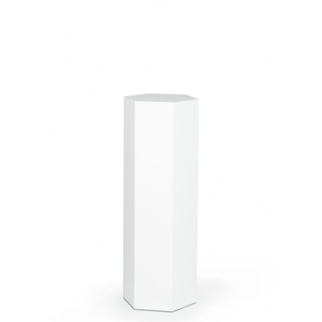 Hexagon sokkel wit mat, 30 x 100 cm (lxbxh)