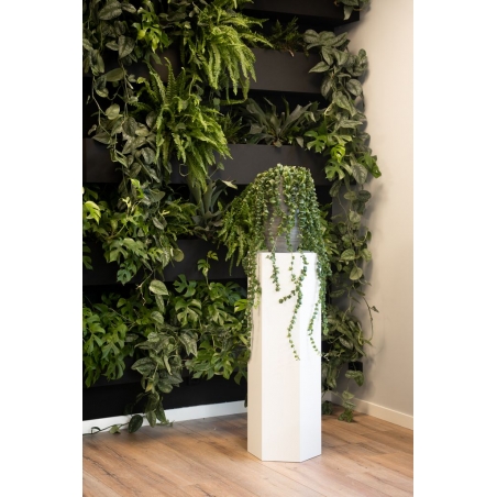 Hexagon sokkel wit mat, 30 x 100 cm (lxbxh)