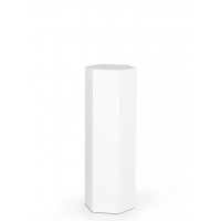 Hexagon sokkel wit mat, 40 x 100 cm (lxbxh)