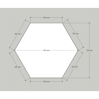 Hexagon sokkel wit mat, 40 x 100 cm (lxbxh)