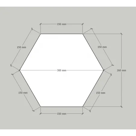 Hexagon sokkel kleur, 30 x 100 cm (lxbxh)