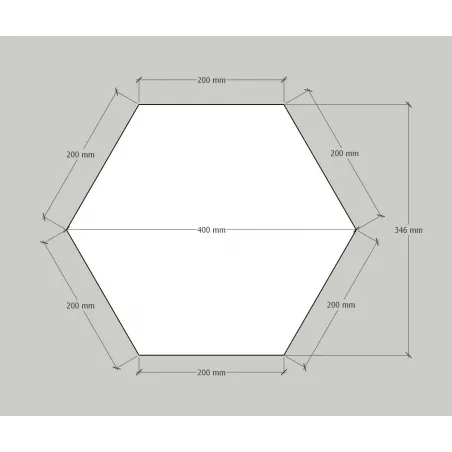 Hexagon sokkel zwart mat, op maat