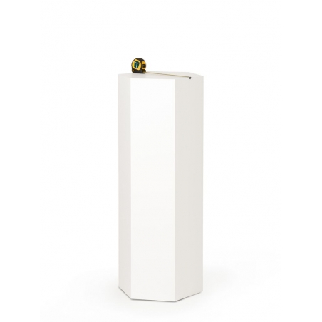 Hexagon sokkel wit mat, 40 x 100 cm (lxbxh)